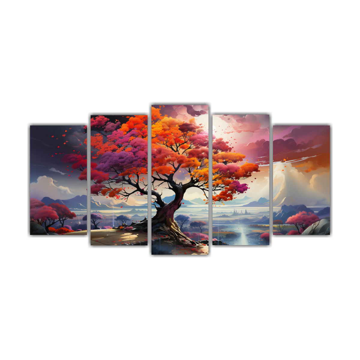 cuadro-abstracto-en-acuarela-bastidor-abstracci-n-alegr-a-a-bonsai-tree-colores-del-arco-iris-