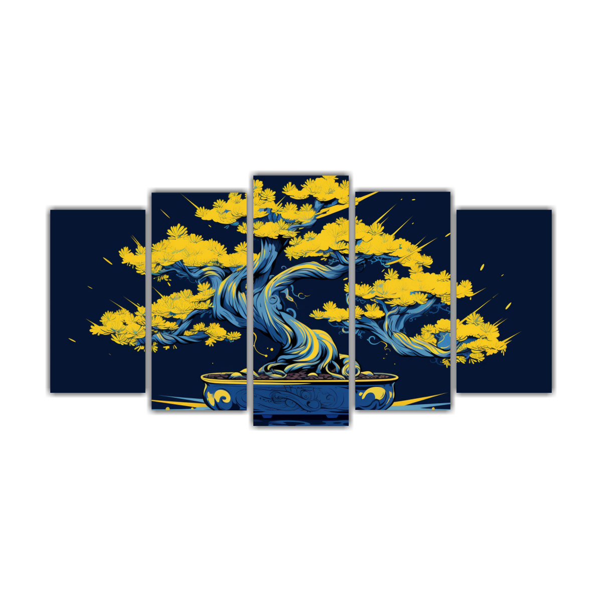 cuadro-abstracto-exuberante-de-cinco-lienzos-rbol-de-bons-i-en-amarillo-y-azul-neonoir