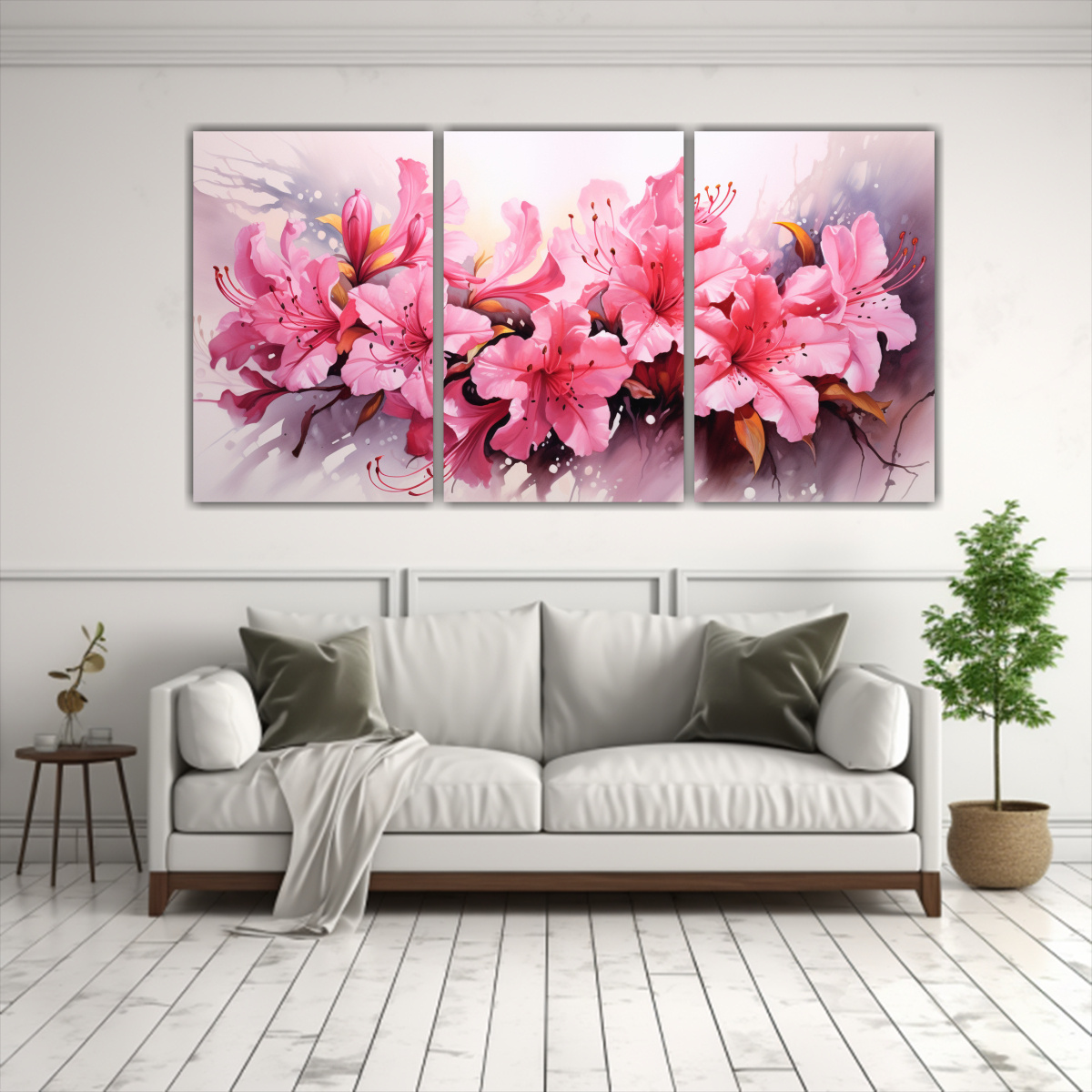 cuadro-abstracto-flores-rododendros-negros-y-rosados-tres-artes-1