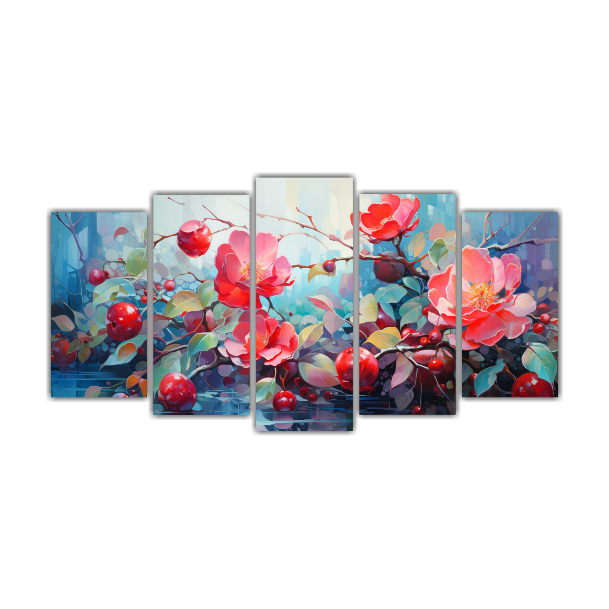 cuadro-abstracto-impreso-en-lienzo-lotus-en-rojo-y-turquesa