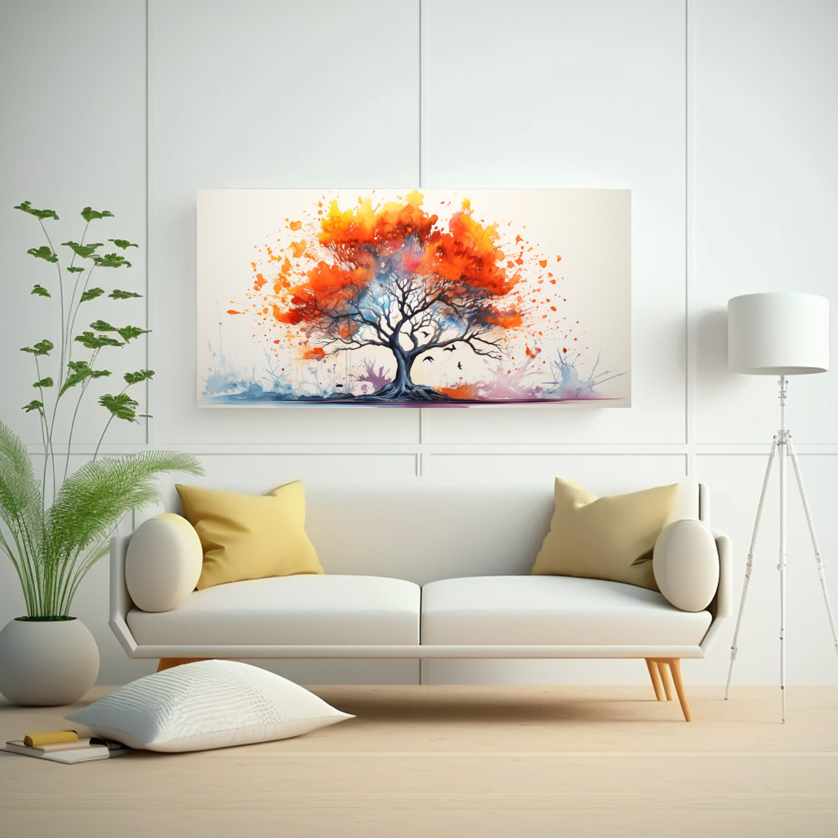 cuadro-abstracto-movimiento-creatividad-rbol-tropical-colores-naranjas-1