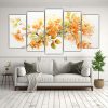 cuadro-abstracto-set-5-tela-simetr-a-flores-de-tilo-naranja-y-dorado-1
