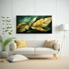 cuadro-arte-de-pared-hojas-de-pl-tano-en-verde-y-dorado-atmosfera-neonoir-1