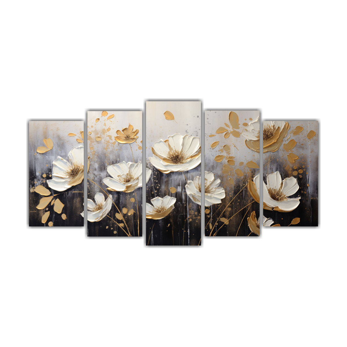 cuadro-cuadro-belleza-en-oro-y-negro-set-de-5-lienzos-pintura-florales-sobre-tela