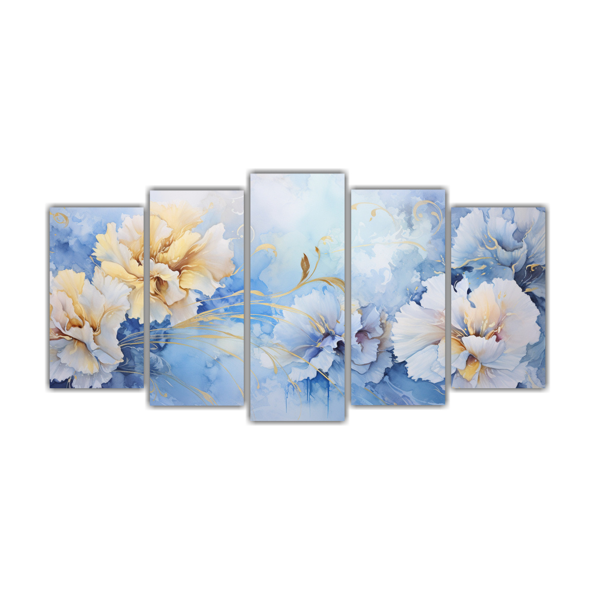 cuadro-de-cuadro-abstracta-combinaci-n-a-flores-clavel-con-colores-oro-y-azul