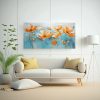 cuadro-de-flores-exclusivo-en-turquesa-y-naranja-sobre-lienzo-1