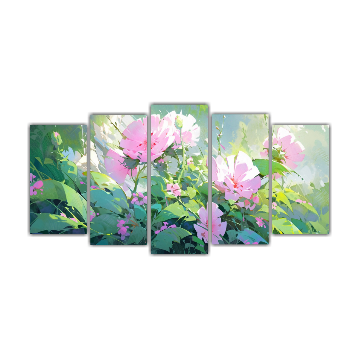 cuadro-de-flores-rectangulares-en-verde-y-magenta-en-lienzo-decorativo