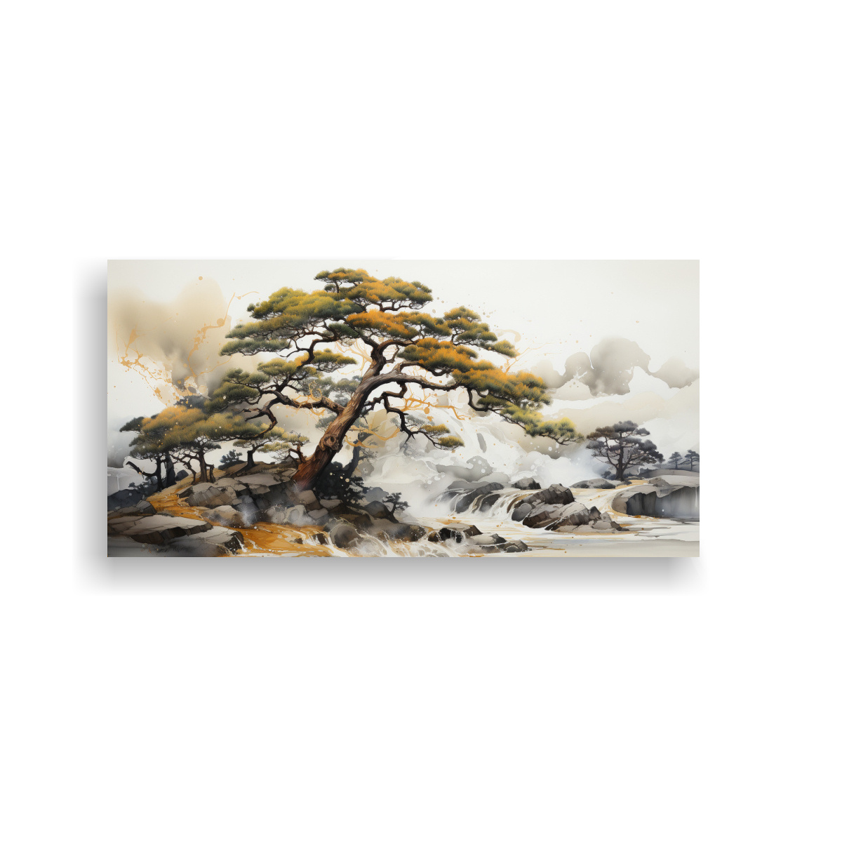 cuadro-de-tela-abstracto-de-tem-tica-pino-escoc-s-en-colores-oro-y-negro