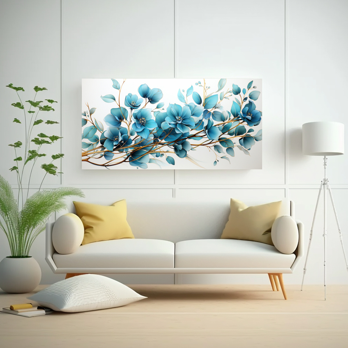 cuadro-decorativo-de-hojas-de-eucalipto-en-colores-turquesa-y-azul-neonoir-1