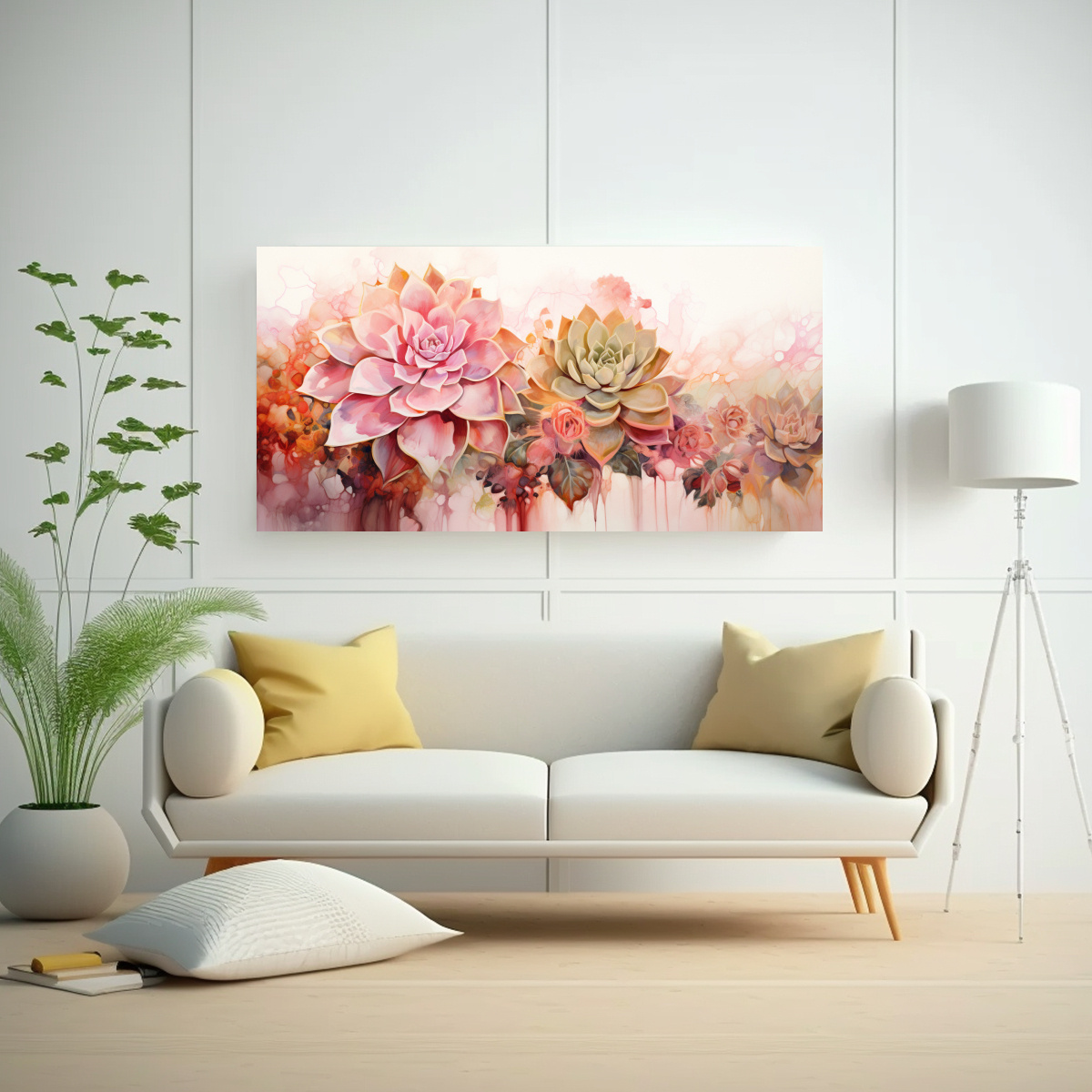 cuadro-dibujo-riqueza-visual-suculentas-flores-oro-y-rosa-pintura-abstracta-1