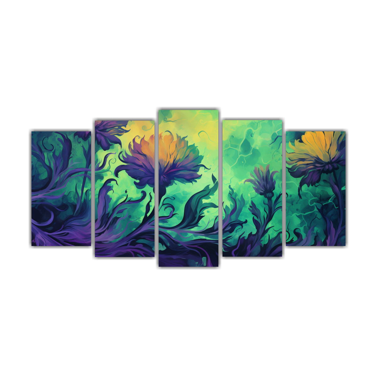 cuadro-floral-en-tonos-verdes-y-morados-para-decorar-tu-espacio