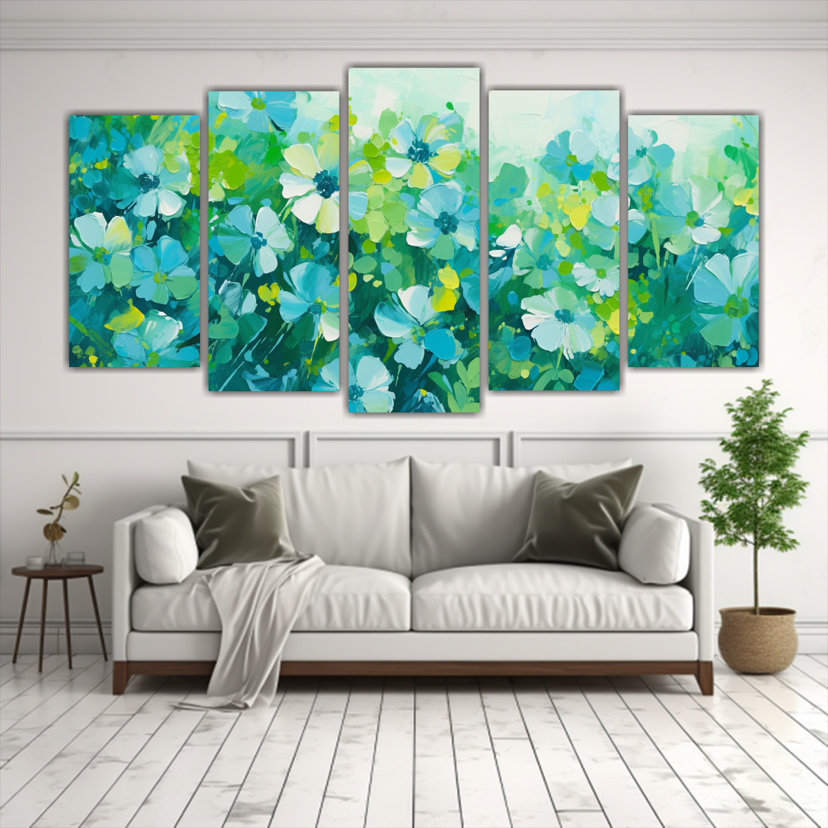 cuadro-horizontal-de-comedor-con-flores-en-verde-y-azul-en-lienzo-1