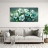 cuadro-horizontal-motivo-a-flores-en-verde-y-cyan-en-lienzo-1