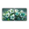 cuadro-horizontal-motivo-a-flores-en-verde-y-cyan-en-lienzo
