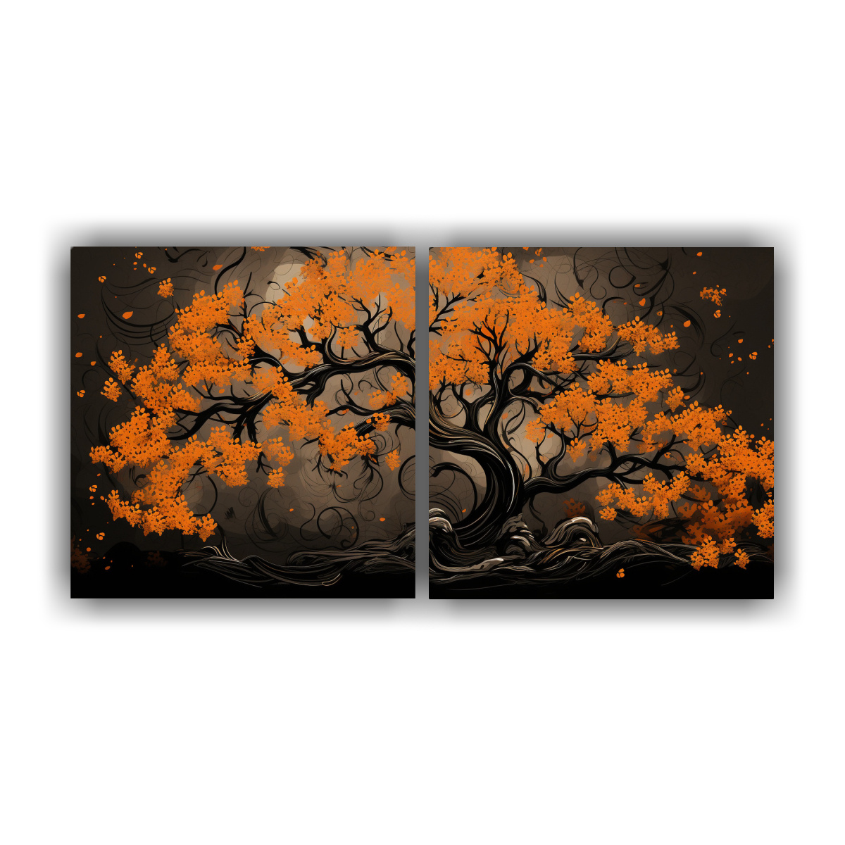 cuadro-imagen-sim-trico-rbol-de-roble-en-colores-naranja-y-negro-atmosfera-neonoir