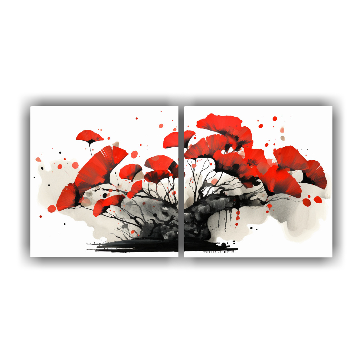 cuadro-inspiraci-n-ginkgo-biloba-bons-i-rojo-y-negro-abstracto