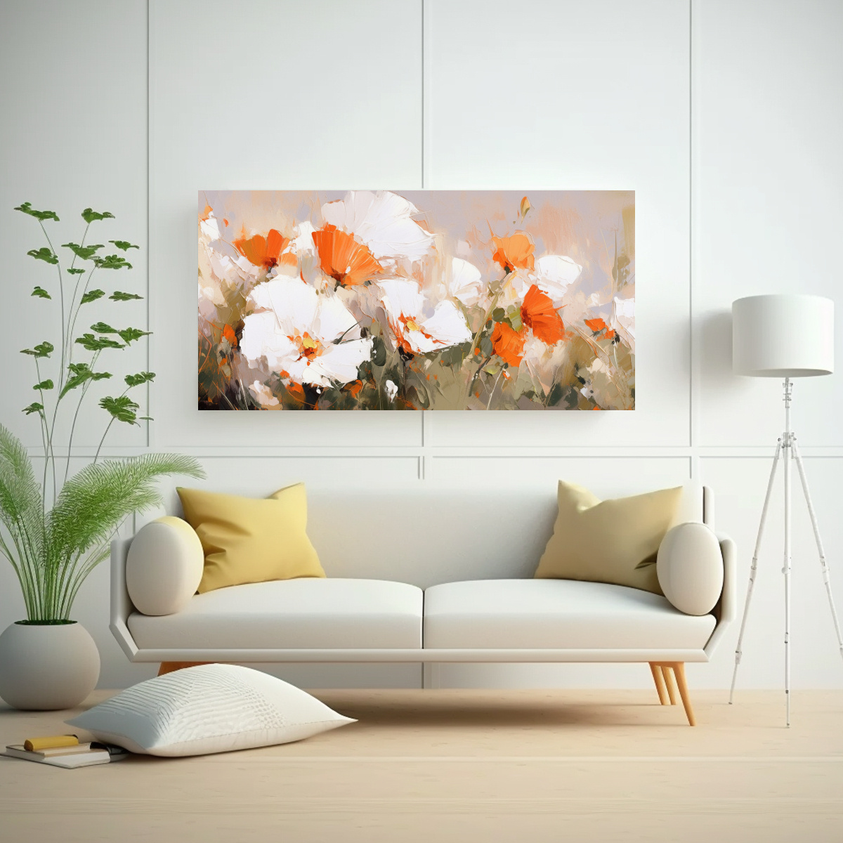 cuadro-inspirador-obra-maestra-de-flores-blancas-y-naranjas-en-lienzo-1