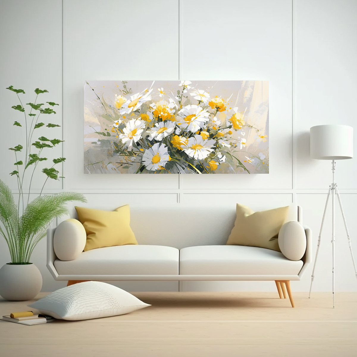 cuadro-juvenil-de-flores-amarillas-y-plateadas-en-lienzo-para-decoraci-n-1