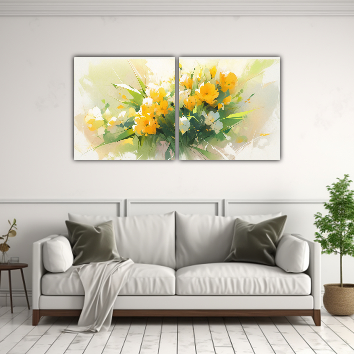 cuadro-lienzo-flores-amarillas-y-verdes-alta-calidad-1