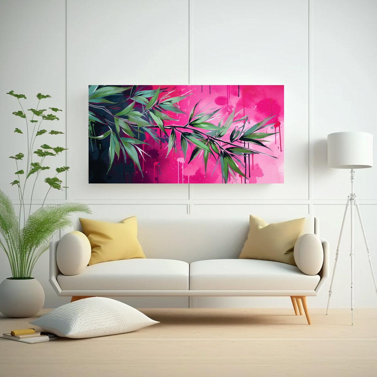 cuadro-lienzo-tela-figuras-hojas-bamb-verde-y-rosa-atm-sfera-neonoir-1