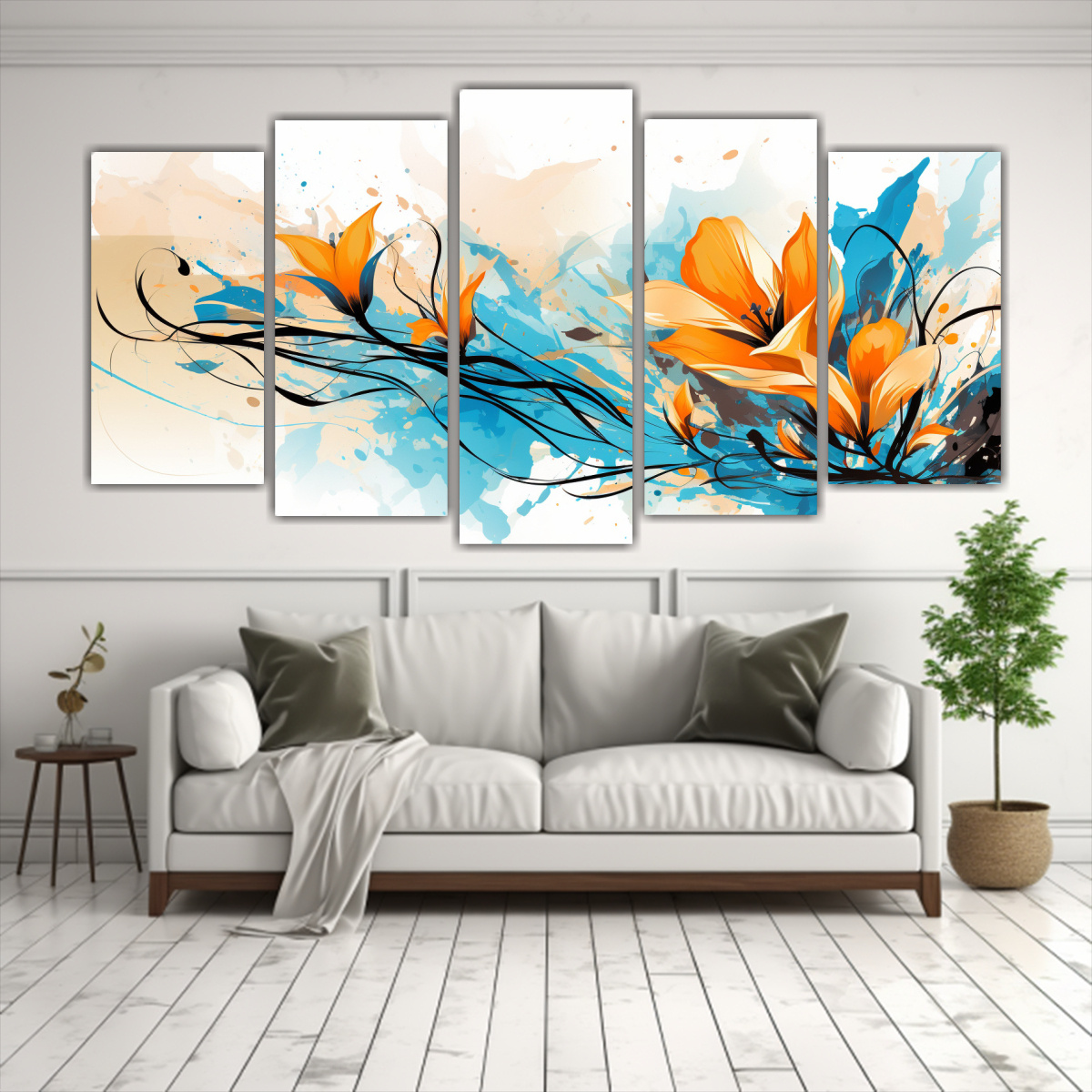 cuadro-moderno-esquema-naranja-y-azul-con-atm-sfera-neonoir-estilo-cinco-lienzos-de-tela-1-1