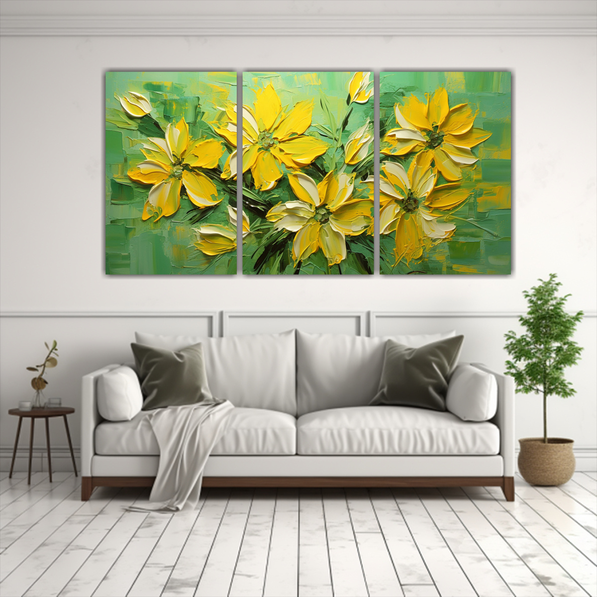 cuadro-movimiento-enigm-tico-flores-amarillas-y-verdes-en-lienzo-1