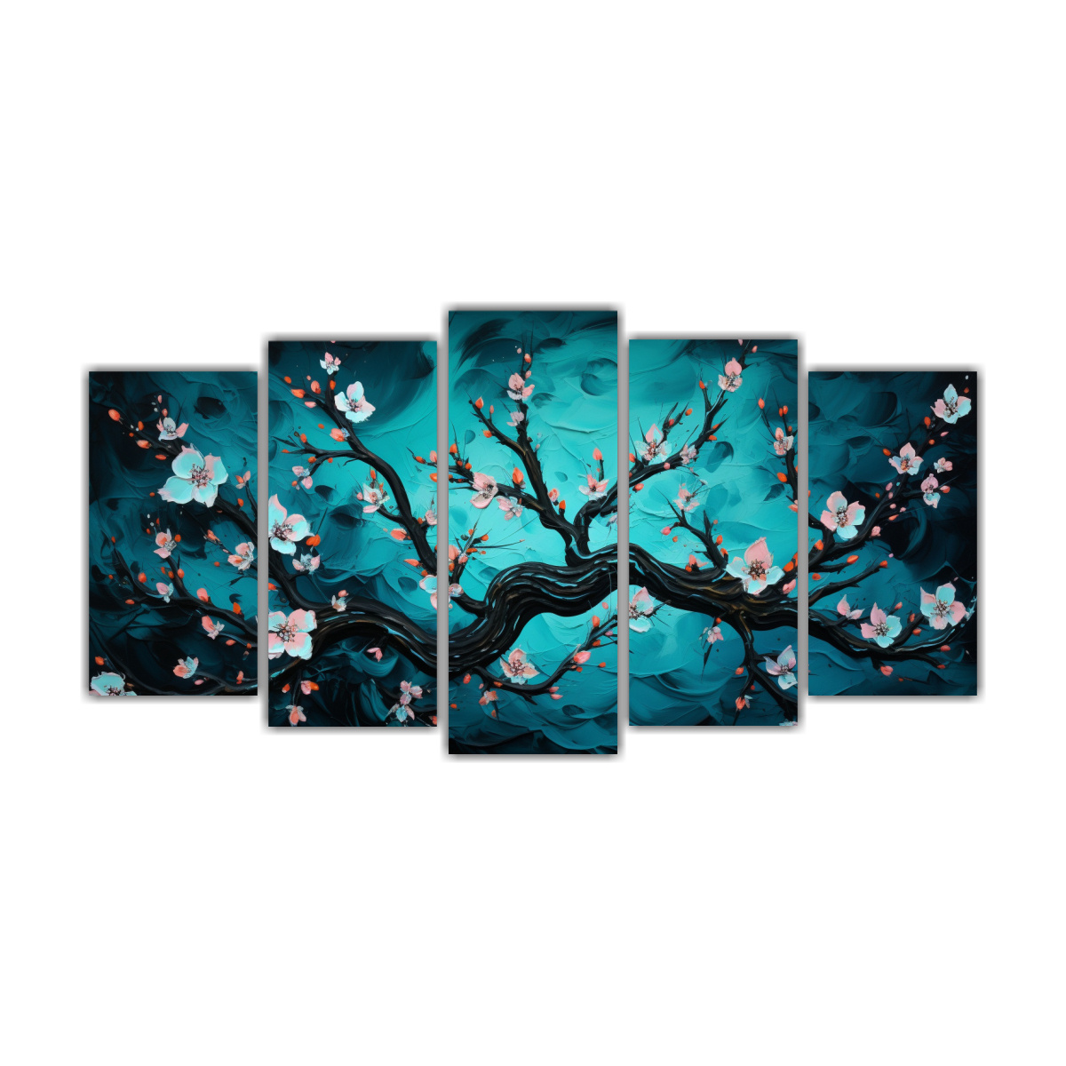 cuadro-original-a-peach-tree-en-tonos-turquesa-atm-sfera-neonoir