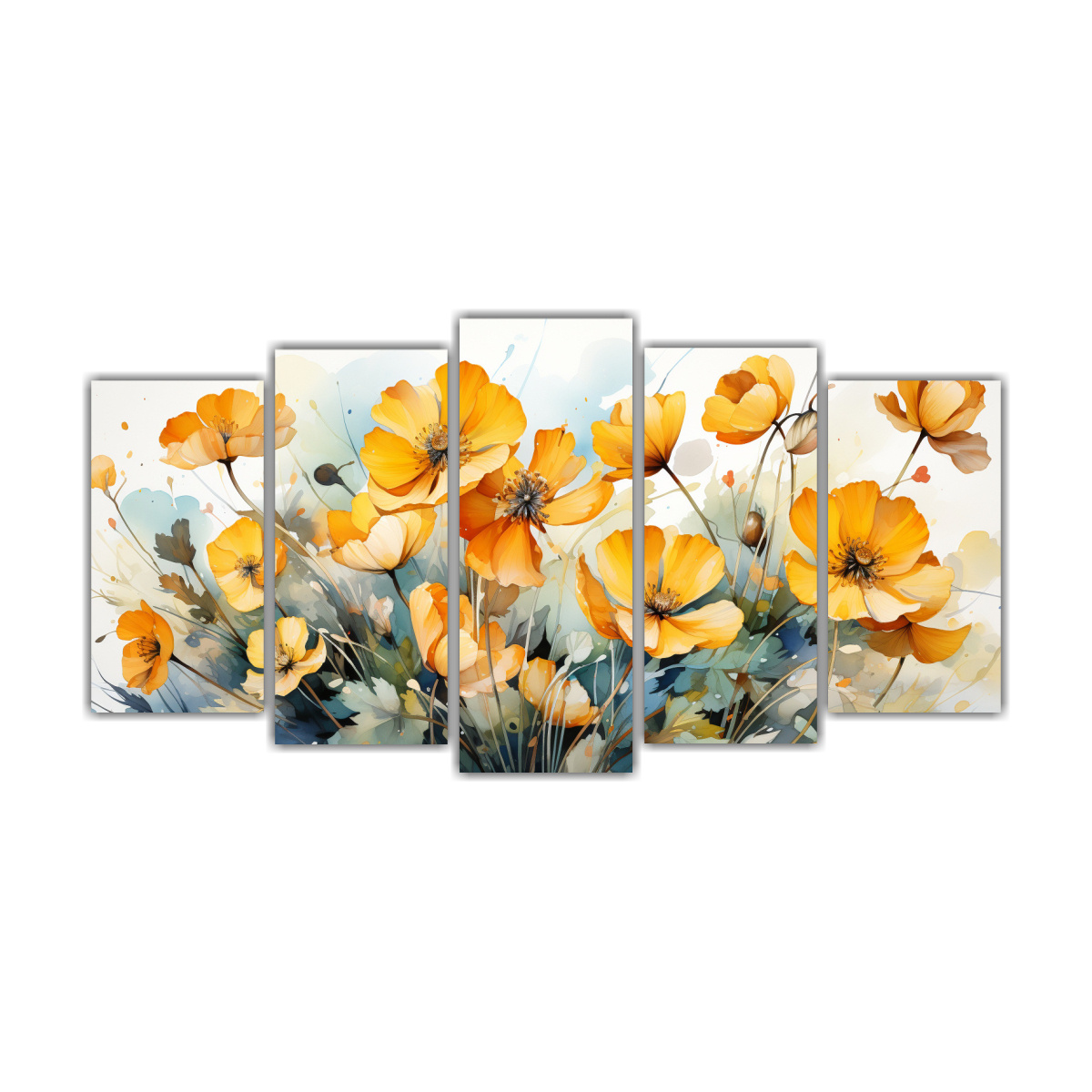 cuadros-abstractos-alegres-de-flores-de-mantequilla