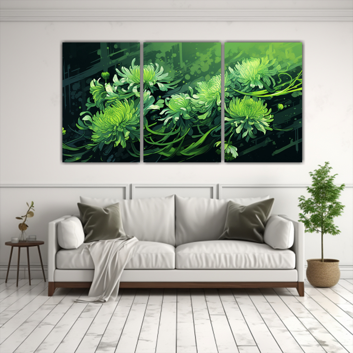 cuadros-abstractos-chrysanthemums-en-tonos-verdes-con-atm-sfera-neonoir-1