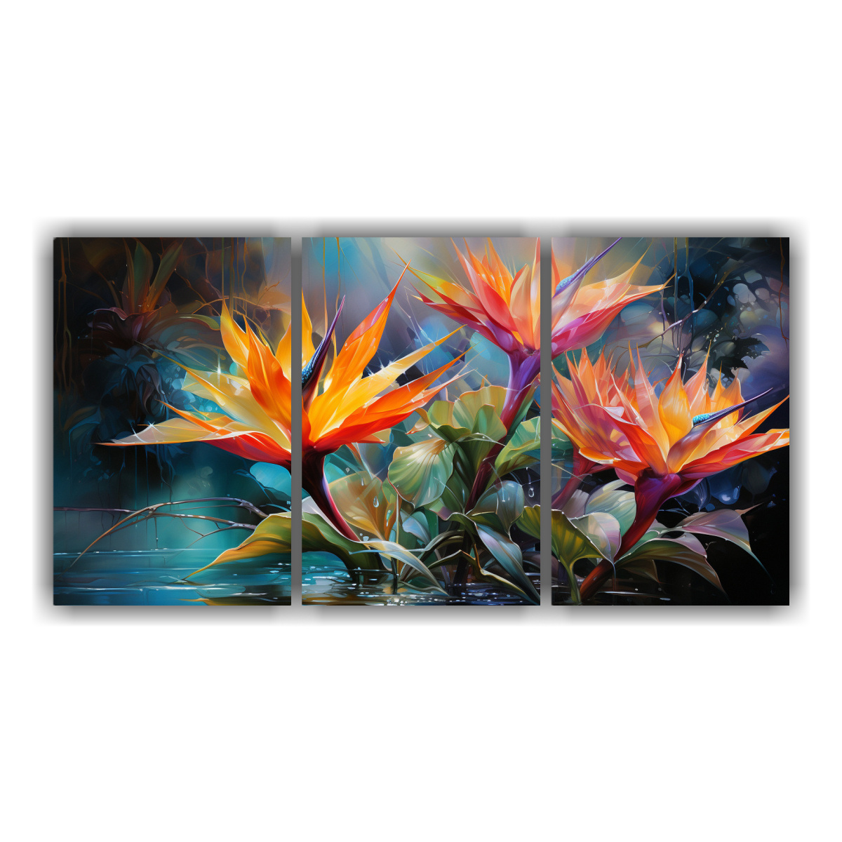 cuadros-abstractos-dise-o-reflejo-aves-del-para-so-en-verde-y-rojo