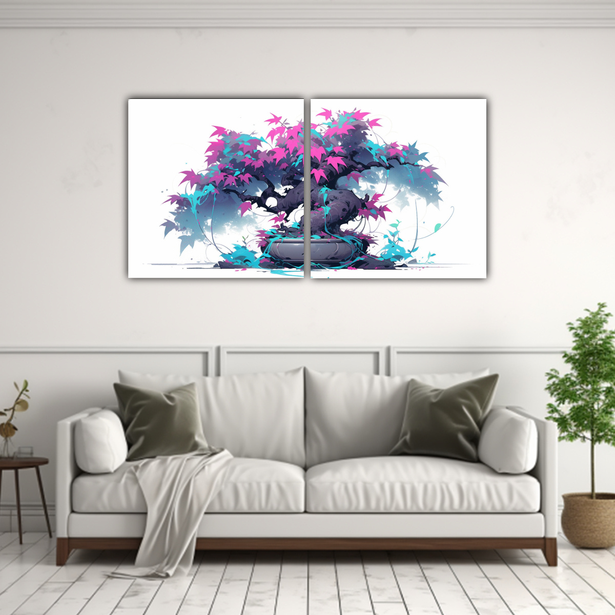 cuadros-acuarela-para-oficina-en-colores-fucsia-y-turquesa-con-rbol-bons-i-p-rpura-1