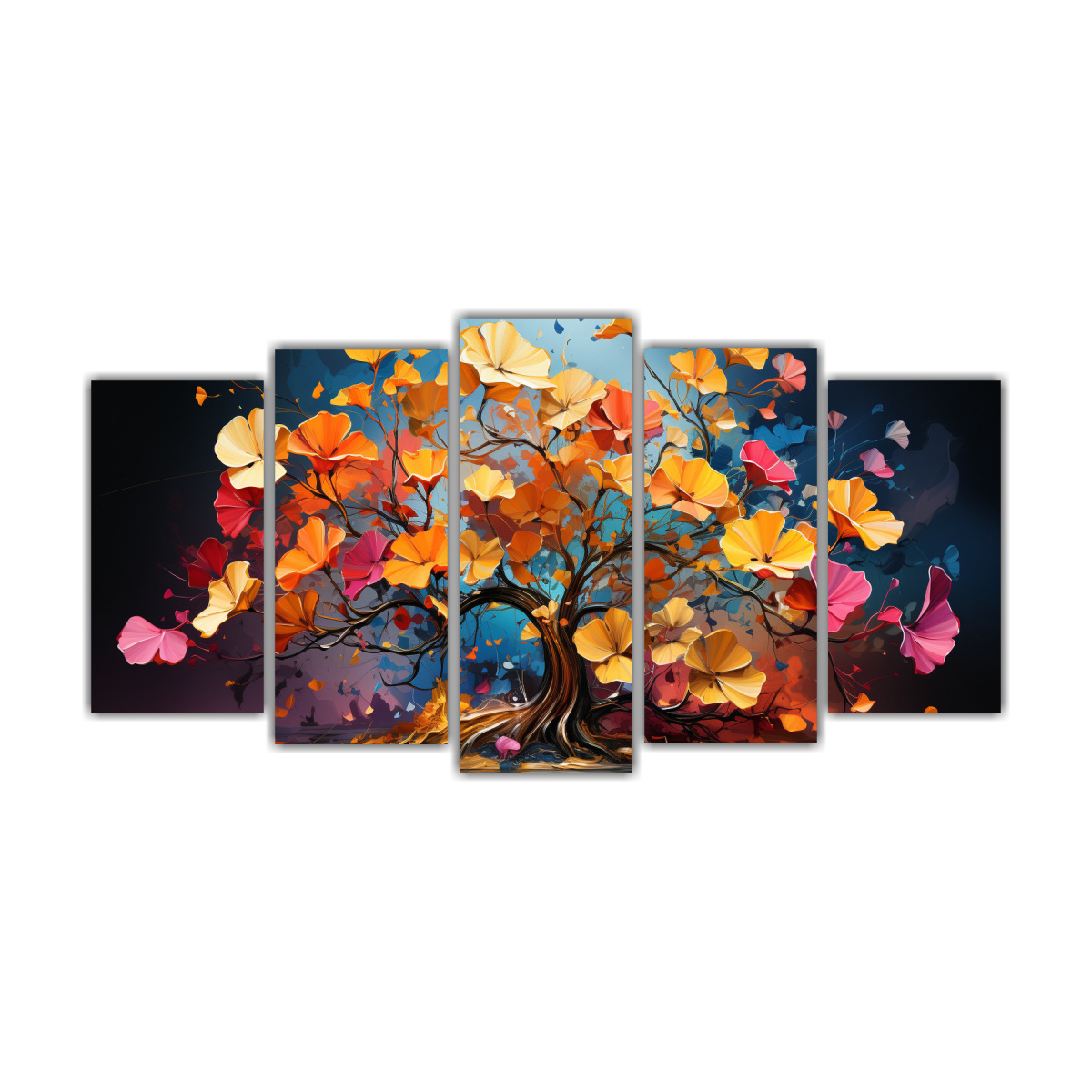 cuadros-coloridos-ginkgo-biloba-neonoir-riqueza-visual