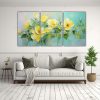 cuadros-de-flores-amarillo-y-verde-pintura-en-lienzo-1