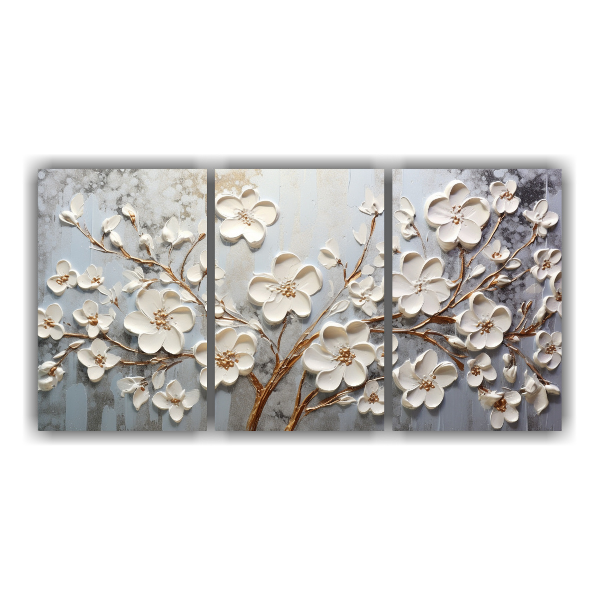 cuadros-decorativos-con-flores-plateadas