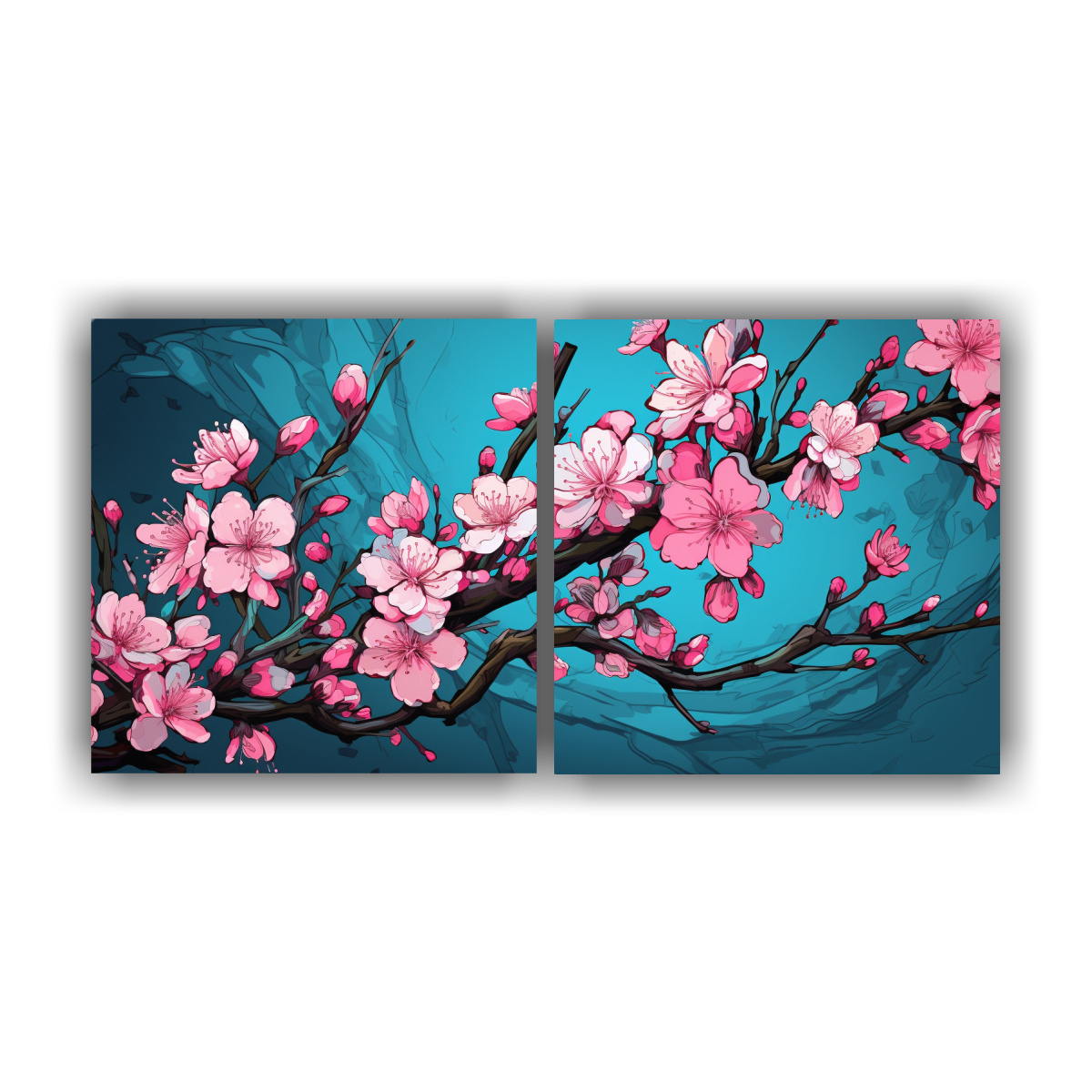 cuadros-hermoso-estetico-de-un-rbol-melocot-n-en-turquesa-y-rosa-neonoir