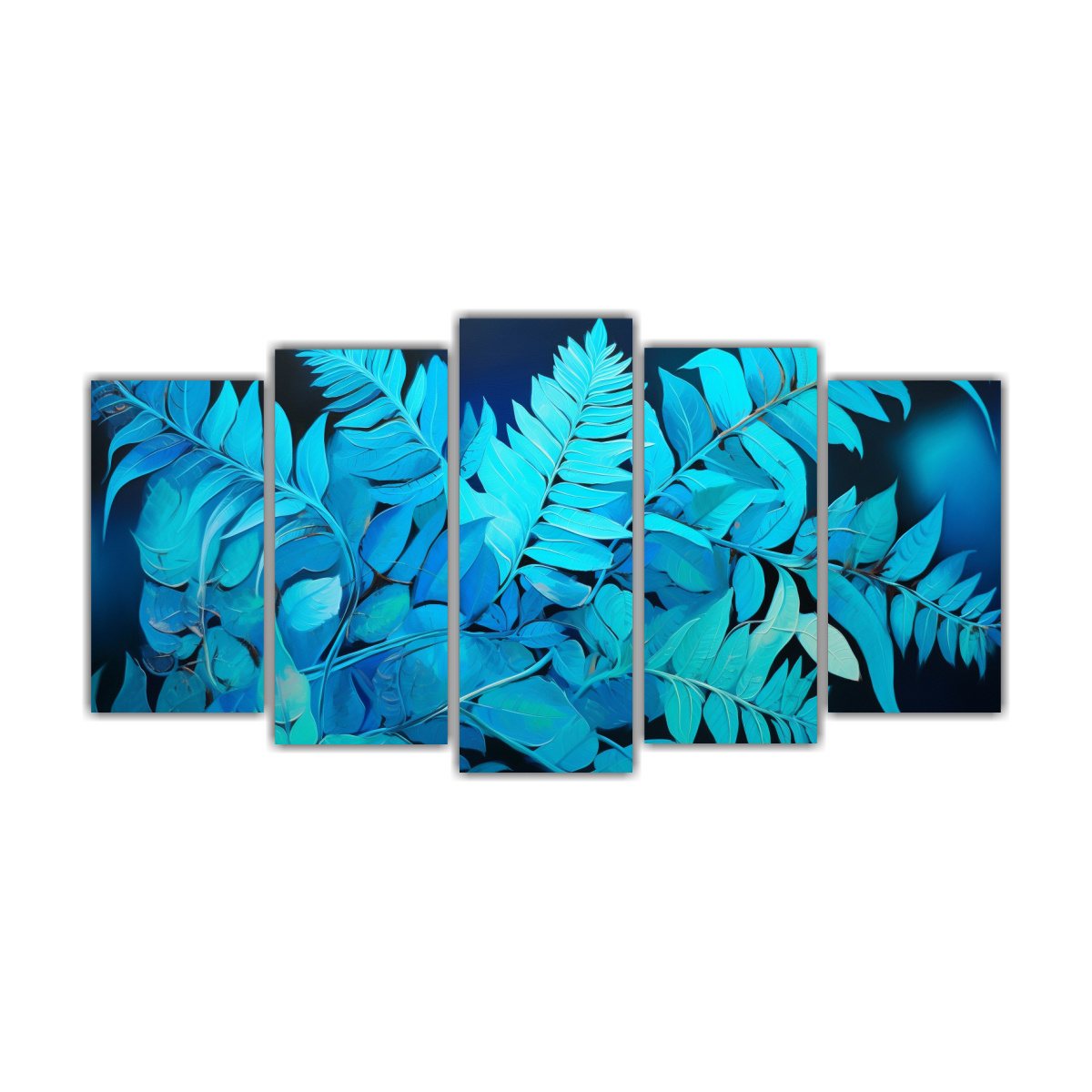 cuadros-hermoso-impactante-de-hojas-de-helecho-en-turquesa-y-azul-con-atmosfera-neonoir-