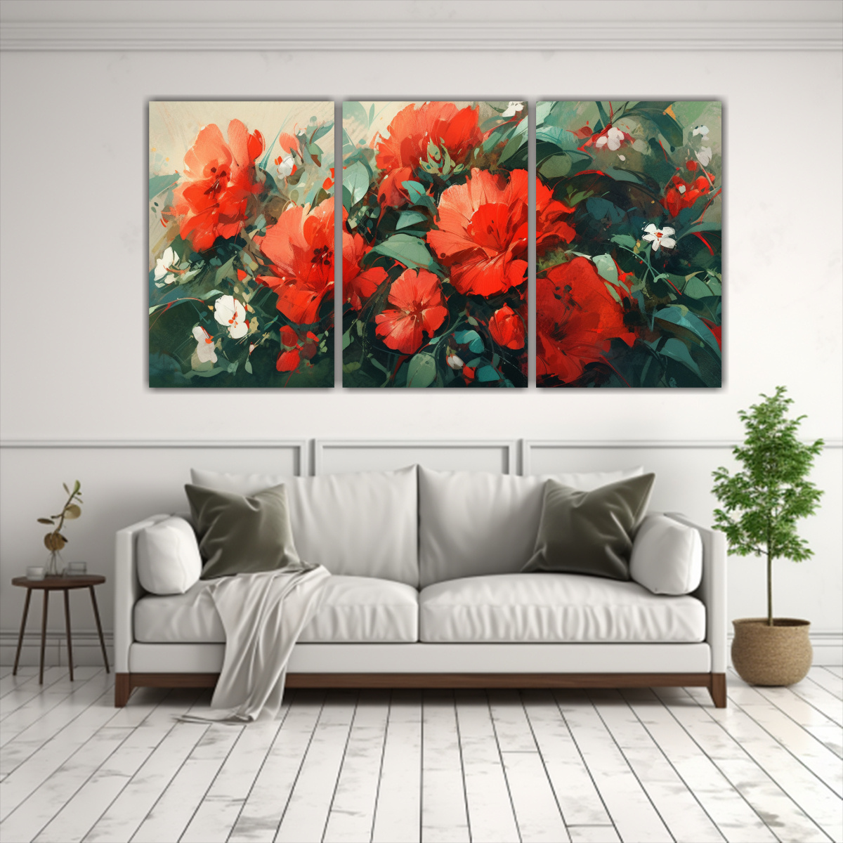 cuadros-horiz-de-flores-verde-y-rojo-en-lienzo-para-decoraci-n-1