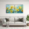 cuadros-inspiradores-de-flores-amarillas-y-cian-para-decorar-el-comedor-1