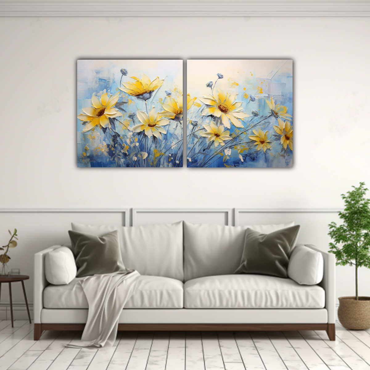 d-ptico-moderno-amarillo-y-azul-con-motivo-de-flores-sobre-lienzo-en-la-decoraci-n-1