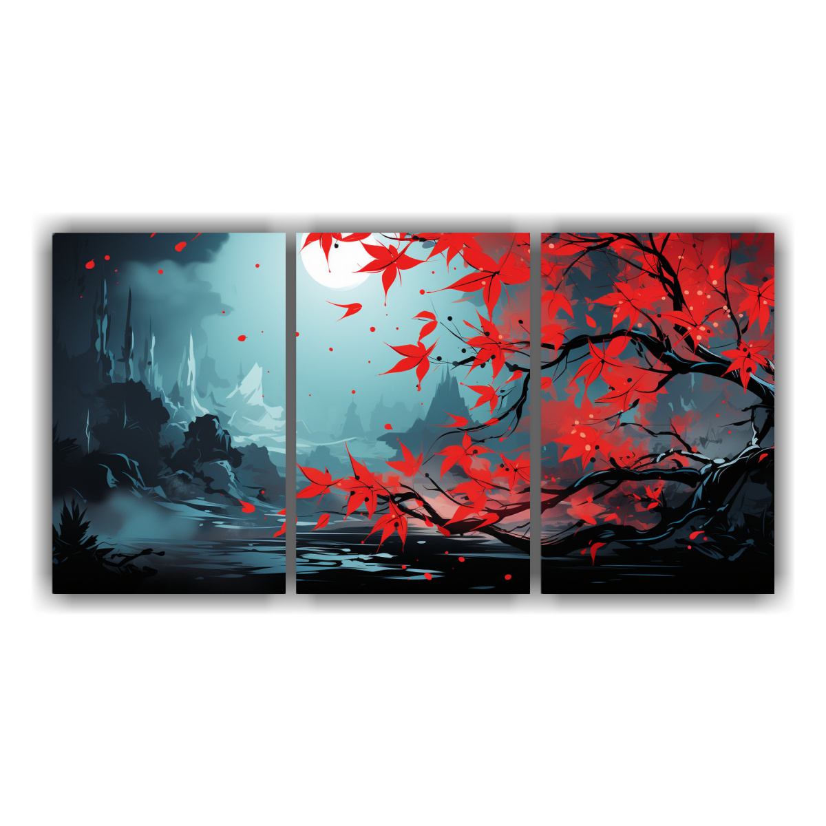 juego-3-pinturas-dise-o-perspectiva-hojas-de-bamb-en-rojo-y-negro-atmosfera-neonoir