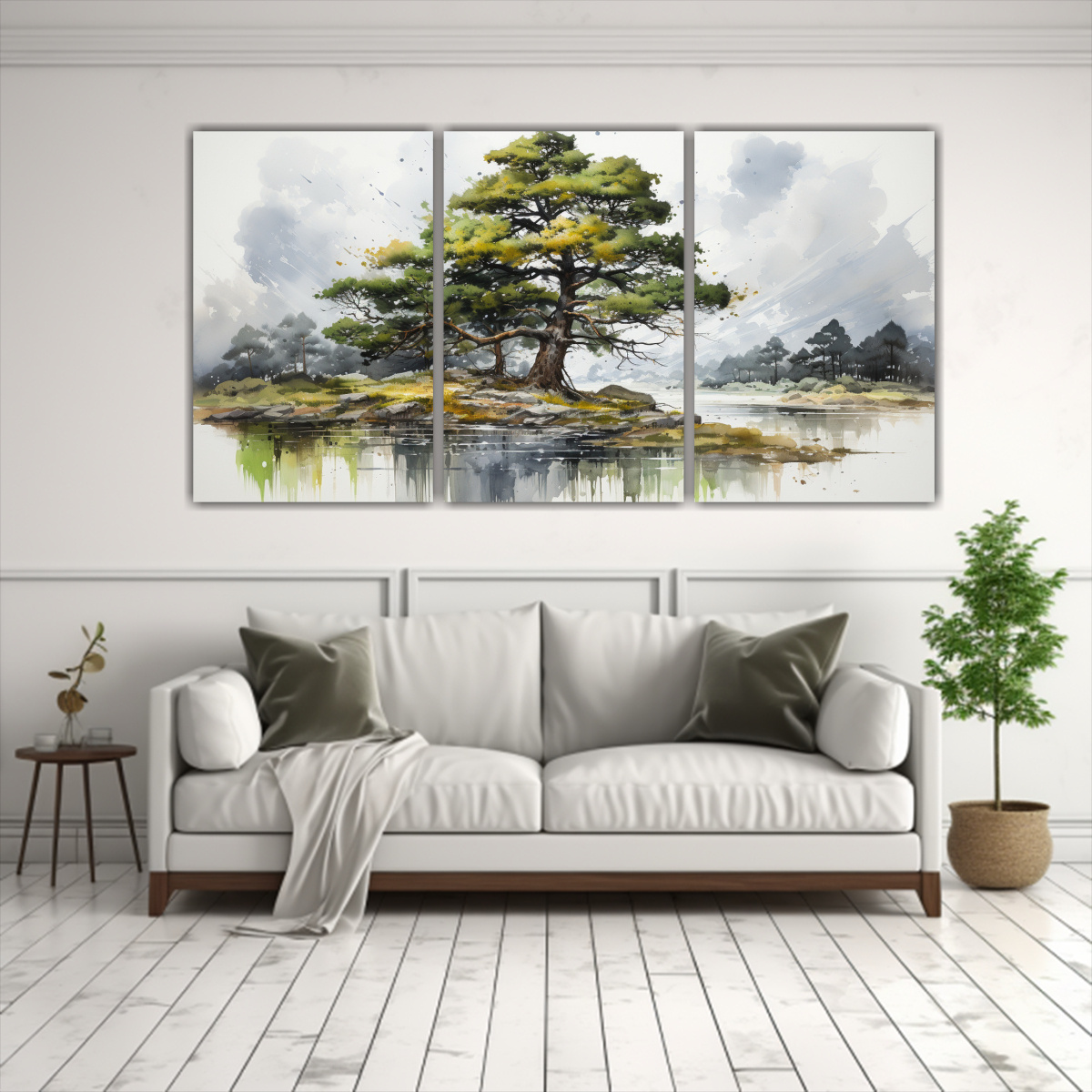 juego-de-3-cuadros-coloridos-de-un-pino-escoc-s-pintura-abstracta-acuarela-1