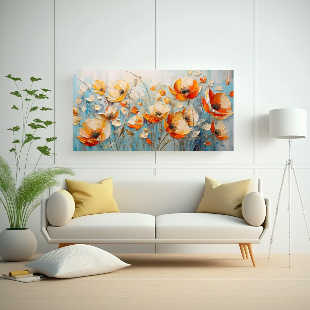lienzo-estilo-galeria-fantasia-flores-en-naranja-y-azul-en-pintura-sobre-lienzo-1