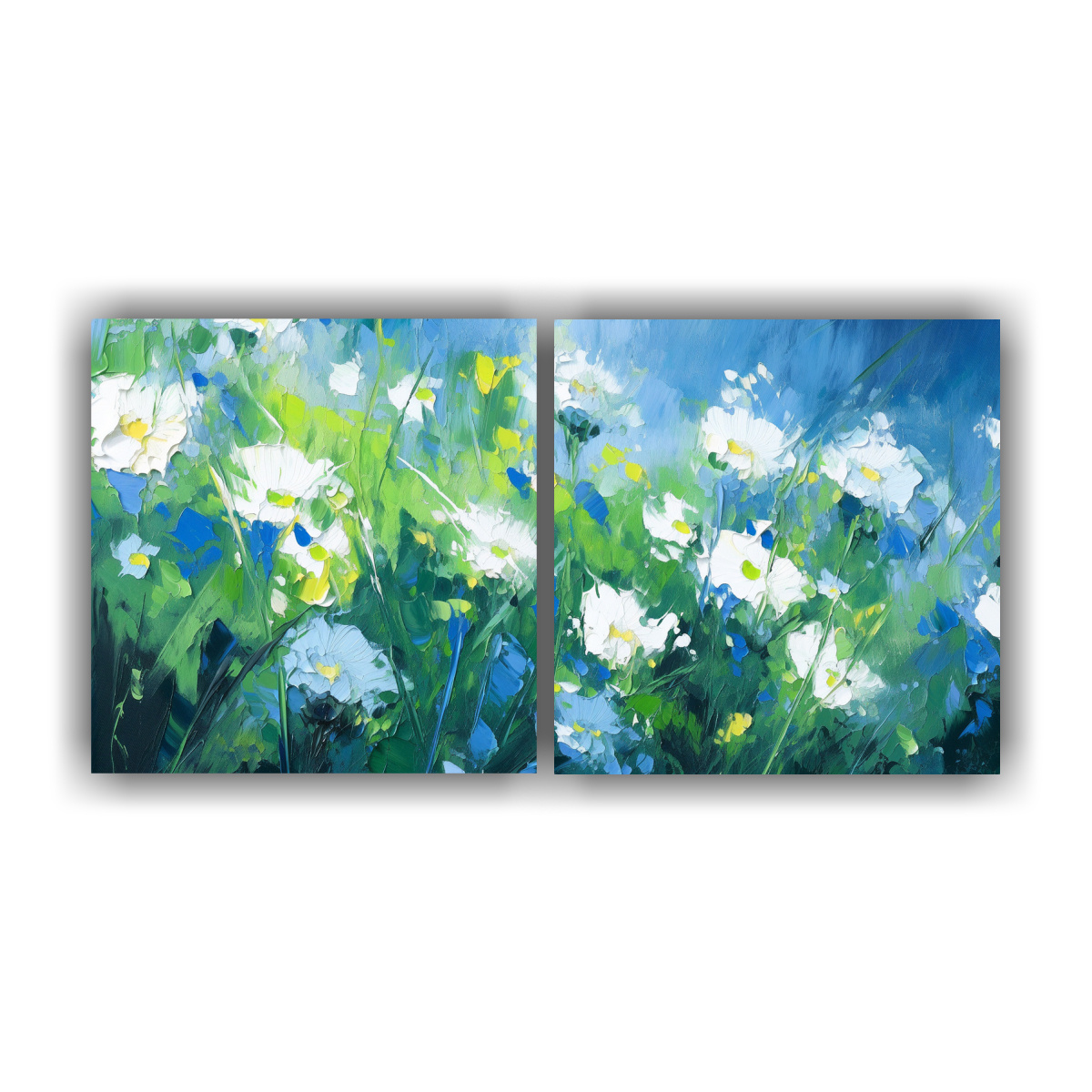 lienzos-concepto-perspectiva-en-verde-y-azul-con-flores-en-lienzo-para-decoraci-n