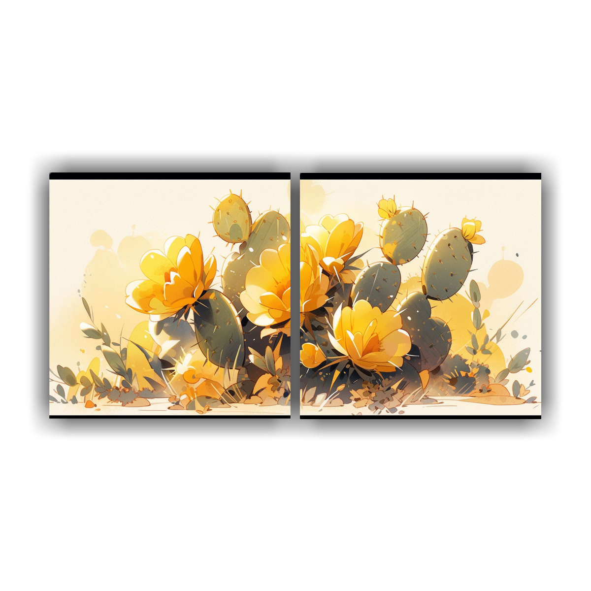 lienzos-de-tela-tema-cactus-amarillos-atmosfera-neonoir