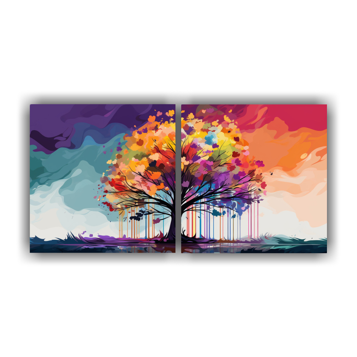 lienzos-impreso-vida-bosque-arco-ris-atmosfera-neonoir-neo-p-pinturas-decorativas