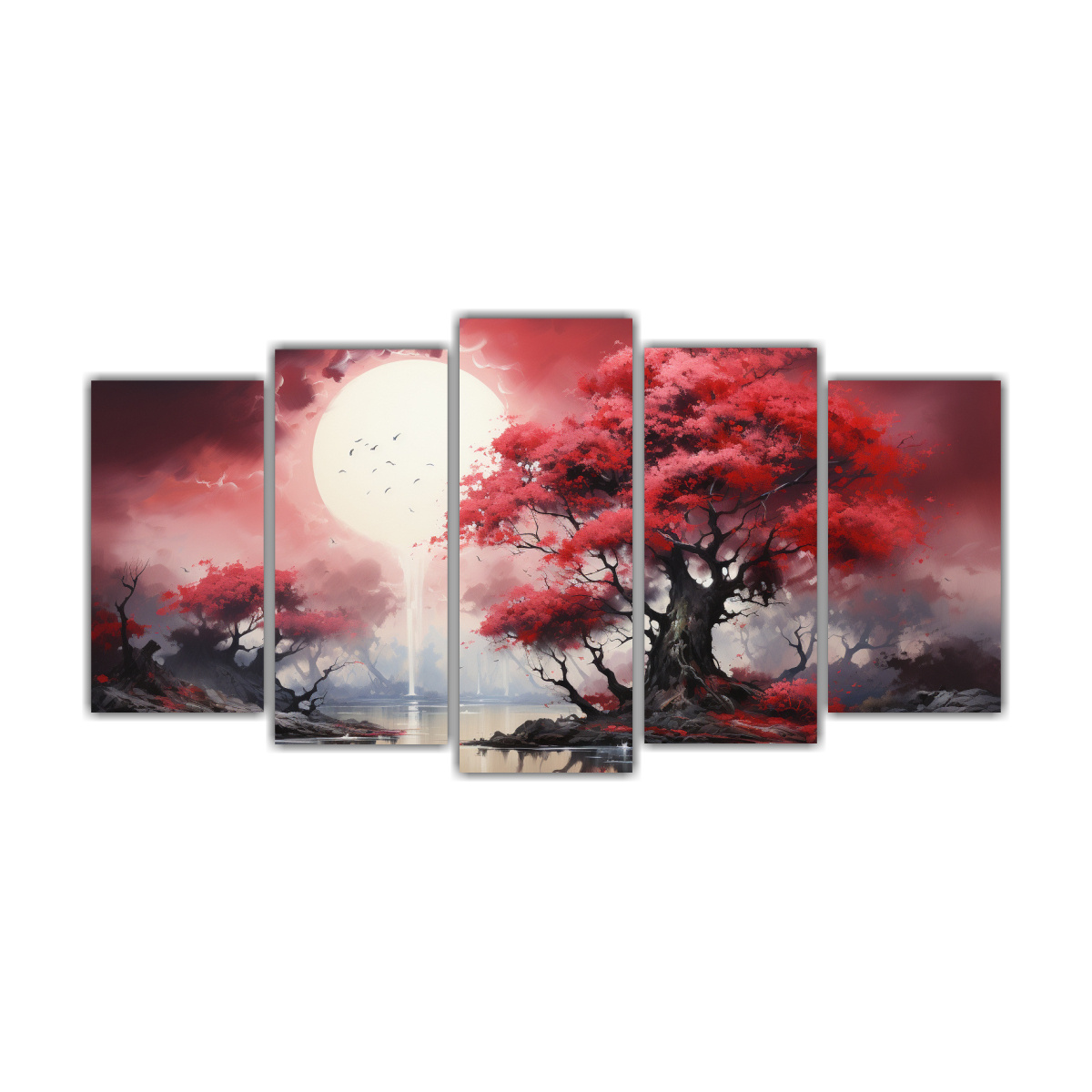 pintura-abstracta-bosque-rojo-y-negro-con-rbol-decoraci-n-art-stica-de-5-bellas-artes