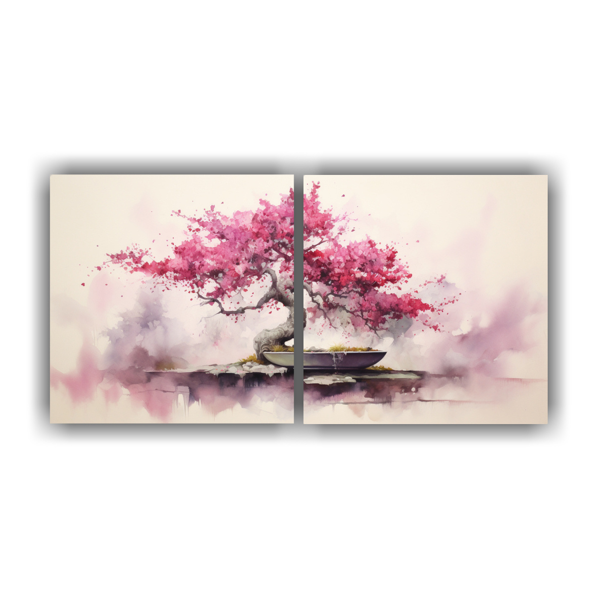 pintura-abstracta-de-belleza-natural-en-acuarela-dos-cuadros-fotograf-a-fuchsia-bonsai-colores-suaves