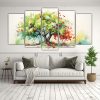 pintura-abstracta-de-cinco-lienzos-c-lidos-con-rbol-de-frutas-verde-y-rojo-para-decoraci-n-del-hogar-1