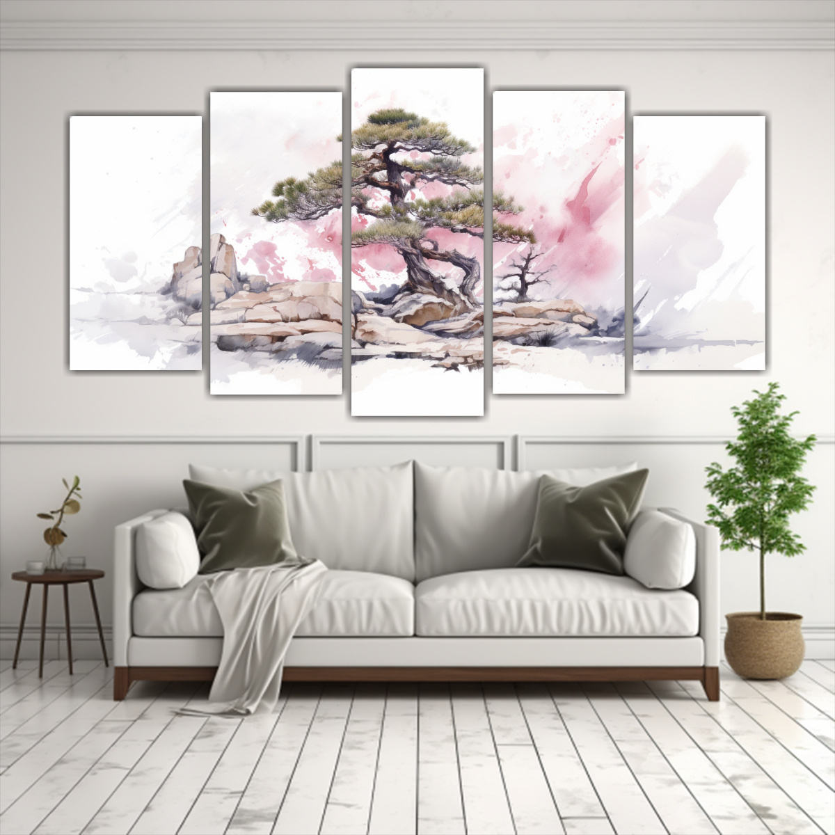 pintura-abstracta-de-decoraci-n-cinco-composiciones-cuadro-m-gico-de-un-rbol-bons-i-de-pino-en-colores-blanco-y-rosa-1