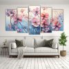pintura-abstracta-de-geranio-rosa-y-azul-en-lienzo-de-cinco-fotograf-as-luminosas-1